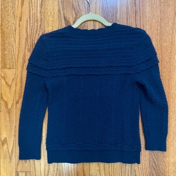 Women’s J. Crew sweater, size: XS. Color: Navy blue. 3/4 length sleeves - Picture 3 of 3